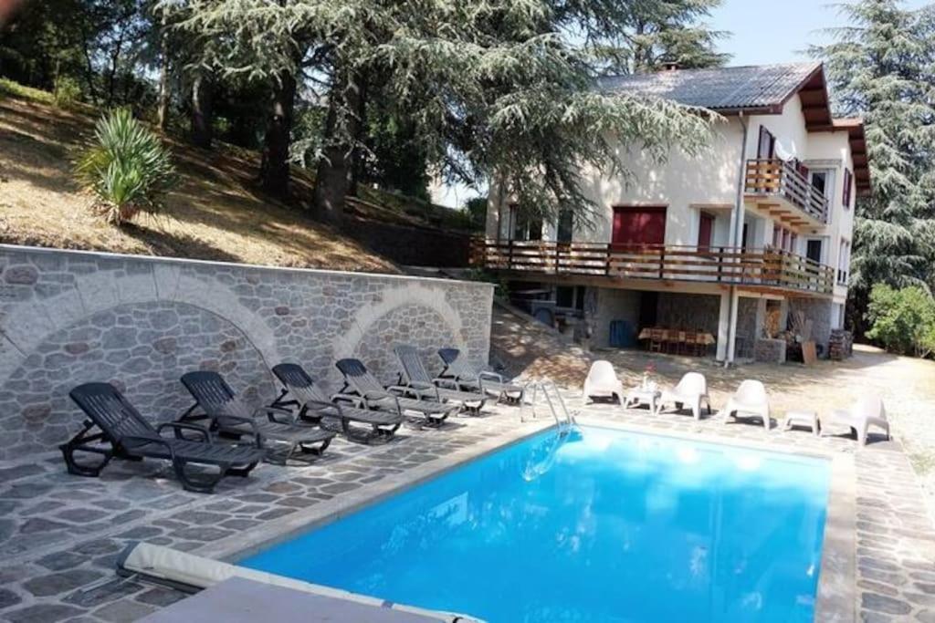 Chalet 14 Pers Avec Vue Panoramique Et Piscine Chauffee Genolhac Eksteriør billede