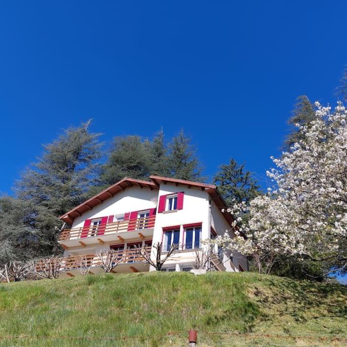 Chalet 14 Pers Avec Vue Panoramique Et Piscine Chauffee Genolhac Eksteriør billede
